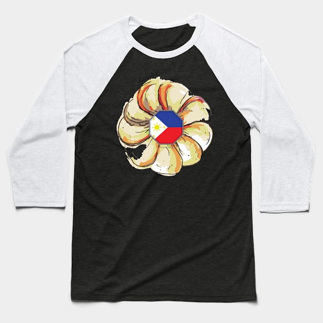 pilipinas flag on a flower Baseball T-Shirt by CatheBelan